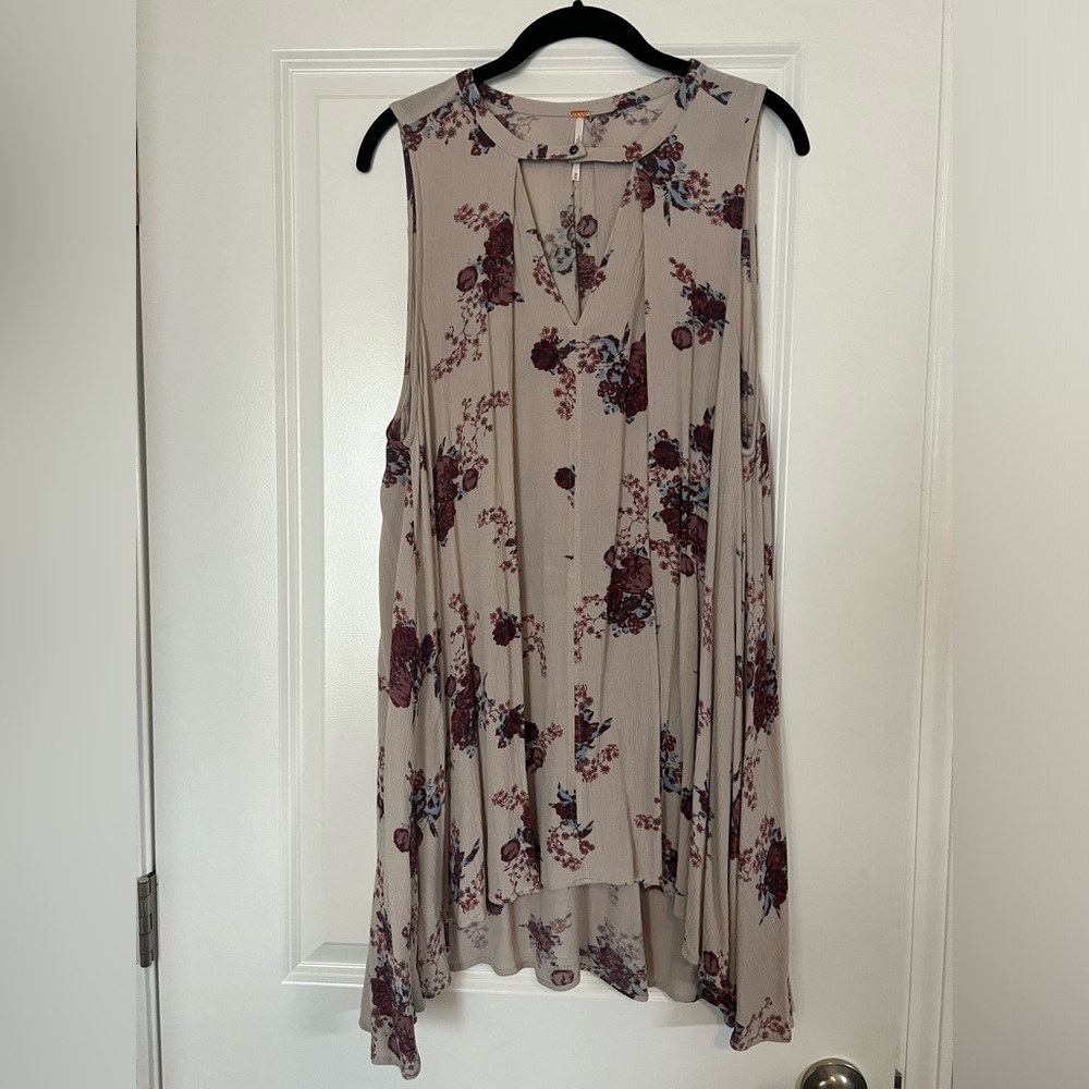 Free People Snap OutOf It Blush Pink Tree Swing Dress Tunic